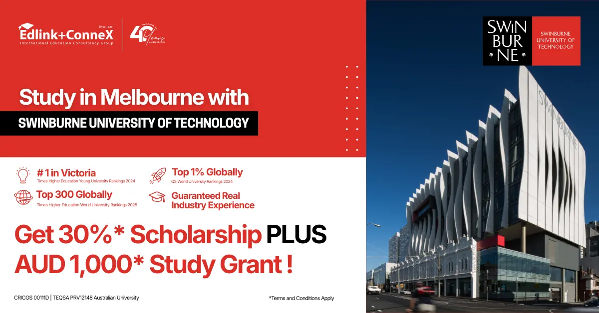 SWINBURNE UNIVERSITY OF TECHNOLOGY SCHOLARSHIP PROMO APRIL 2026